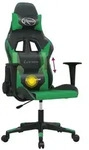 vidaXL Gaming-Stuhl mit Massagefunktion Schwarz und Gr&uuml;n Kunstleder - Gr&uuml;n