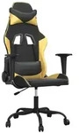 vidaXL Gaming-Stuhl mit Massagefunktion Schwarz & Golden Kunstleder - Gold