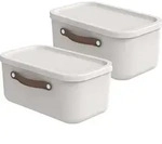 Rotho 2er-Set Aufbewahrungsbox 12 L Maloja - Kunststoffbox mit Deckel -...