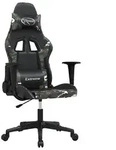 vidaXL Gaming-Stuhl Schwarz und Tarnfarben Kunstleder - Gr&uuml;n