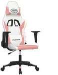 vidaXL Gaming-Stuhl Wei&szlig; und Rosa Kunstleder - Rosa
