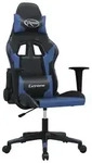 vidaXL Gaming-Stuhl mit Massagefunktion Schwarz und Blau Kunstleder - Blau