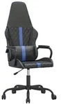 vidaXL Gaming-Stuhl Schwarz und Blau Kunstleder - Schwarz/Blau