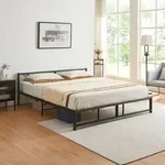 Metallbett 'Meran' Metallbett Bettgestell Doppelbett 180 x 200 cm Stahl Schwarz
