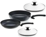Fissler Adamant&reg; Pfannen Set 4tlg. Comfort 28cm + Classic 24cm + 2 Glasdeckel