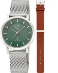 ETT Eco Tech Time ELS-11618-81MS Damenuhr Atacama Solar Funkuhr - Gr&uuml;n