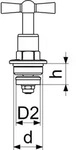 Js Knebel-Oberteil Mit O-Ring Dn20, 3/4", Matt Verchromt - Silber