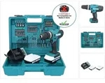 Makita HP488DAEX1 Akku-Schlagbohrmaschine inkl. Bit-Set, 18V 1,5Ah Li-Ion + 2....