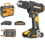 Akku-Schlagbohrschrauber WORX 20V 50Nm WX370, inkl, 2 x Akku 2 Ah, Ladeger&auml;t...