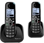 Amplicomms BigTel 1502 - DECT Festnetz-Telefon mit 2 Mobilteilen - Schwarz