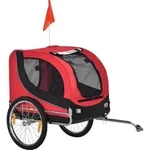 PawHut Fahrradanh&auml;nger Hundeanh&auml;nger Hunde Fahrrad Tier Anh&auml;nger Rot+Schwarz -