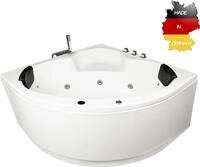 Basera BASIC Indoor Eck-Whirlpool Badewanne Maui 130 x 130 cm mit 13 Massaged&uuml;sen,