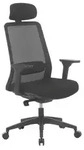 Drehstuhl BJARNE ergonomisch h&ouml;henverstellbar drehbar Kopfst&uuml;tze Netzbezug Schwarz