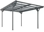 Juskys Carport mit Flachdach 5x3 m - &Uuml;berdachung aus Aluminium mit Doppelstegplatten