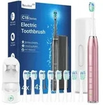 Elektrische Schallzahnb&uuml;rste f&uuml;r Erwachsene - Whitening 8 K&ouml;pfe 5 Modi - Rosa