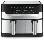 Moulinex Dual Easy Fry EZ905D20, Hei&szlig;luftfritteuse, 8,3 l, 2 kg, Doppel, Schwarz,