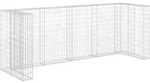vidaXL Gabionenwand f&uuml;r M&uuml;lltonnen Verzinkter Stahl 320&times;100&times;120 cm - Silber