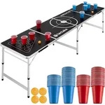 tectake&reg; Aluminium Bierpongtisch Brew Battle klappbar inklusive 100 Bechern und 6