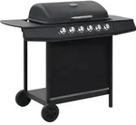 vidaXL Gasgrill mit 6 Flammen Stahl Schwarz - Schwarz