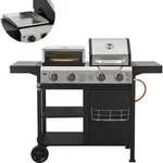 El Fuego 3in1 Kombigrill "Boston" AY0533 - Gasgrill, Pizzaofen und Plancha -