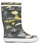 Aigle Uni Kinder Lolly Pop Play2 Gummistiefel, Mehrfarbig Dino, 24 EU - Grau - 24