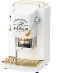 Faber Pro Deluxe Pure White & Messing ESE Pad Espressomaschine - Wei&szlig;