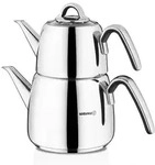 Korkmaz Vertex Teekannen-Set 1 + 2 l aus 18/10 Edelstahl - Silber