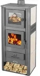 Kaminofen mit Backfach Wei&szlig; Holzofen 12,1 kW Kamin Ambasador Ofen...