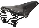Brooks Flyer, Fahrradsattel, Stadt, M&auml;nner, Schwarz, Einfarbig, Leder - Schwarz