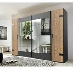 Schwebet&uuml;renschrank Stockholm silver fir graphit mit Spiegel - Grau