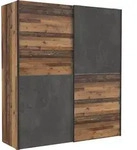 Schwebet&uuml;renschrank Kleiderschrank DEDERIK 170x190 cm Old Wood Vintage - Braun