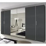 RAUCH AM871_081L Schwebet&uuml;renschrank, 4-trg. mit Spiegel Kronach in Grau - Grau