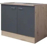 Flex Well Sp&uuml;lenschrank inkl Sp&uuml;le Tiago BxTxH 100 x 60 x 85 cm basaltgrau...