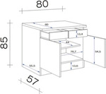 Flex Well Unterschrank mit Schublade und Dreht&uuml;r Vintea BxTxH 80 x 60 x 85 cm