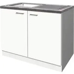 Flex Well Sp&uuml;lenschrank inkl Sp&uuml;le Lucca BxTxH 100 x 60 x 85 cm wei&szlig; matt...