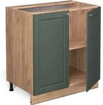 K&uuml;chenunterschrank Vicco Fame-Line Gr&uuml;n-Gold Landhaus 80 cm mit Regal, ohne