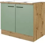 Flex Well Sp&uuml;lenschrank inkl Sp&uuml;le Cara BxTxH 100 x 60 x 85 cm gr&uuml;n matt...