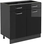 K&uuml;chenunterschrank Vicco R-Line Schwarz Hochglanz 80 cm ohne Arbeitsplatte, Model