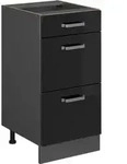 K&uuml;chenunterschrank Vicco R-Line Schwarz Hochglanz 40 cm mit Schubladen, ohne