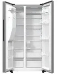 Hisense Freistehend Side-by-Side-K&uuml;hlschrank, Edelstahl, 566 l, Freistehend,