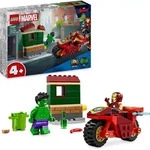 LEGO Marvel Iron Man mit Bike und der Hulk, Superhelden-Bauspielzeug f&uuml;r...
