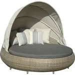 Dehner Sun-Lounger Florida, rund, ca. 220 x 160 x 159 cm, Aluminium/Polyrattan,