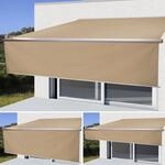 Elektrische Vollkassetten-Markise T124, 5x3m ausfahrbarer Volant Polyester Creme