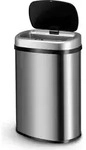 Juskys Automatik M&uuml;lleimer mit Sensor 50L rechteckig - elektrischer Deckel - Silber
