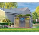 Karibu M&uuml;lltonnenunterstand f&uuml;r 3 M&uuml;lltonnen terragrau M&uuml;lltonnenbox...