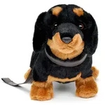 Uni-Toys - Dackel, stehend (mit Leine) - 28 cm (L&auml;nge) - Pl&uuml;sch-Hund,...
