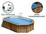 GRE Holzbecken oval Modell Canelle 2 551 &times; 351 &times; 119 cm, Komplettset + GRATIS