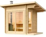 FinnTherm Gartensauna Au&szlig;ensauna Saunahaus Lizzy XS mit Fu&szlig;boden mit 2...