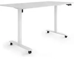 ESMART Germany ETX-121WG 160x80cm Hellgrau Ergonomischer Steh-Sitz-Schreibtisch auf