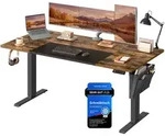 SONGMICS H&ouml;henverstellbarer Schreibtisch elektrisch 160cm mit 4 H&ouml;hen - Braun